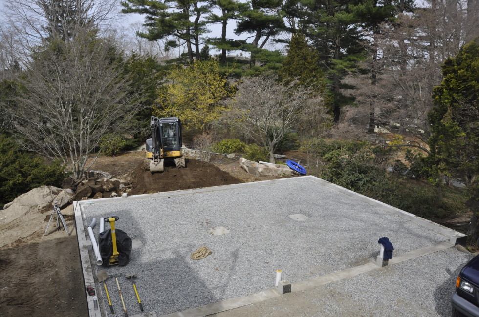 New garage foundation backfilled